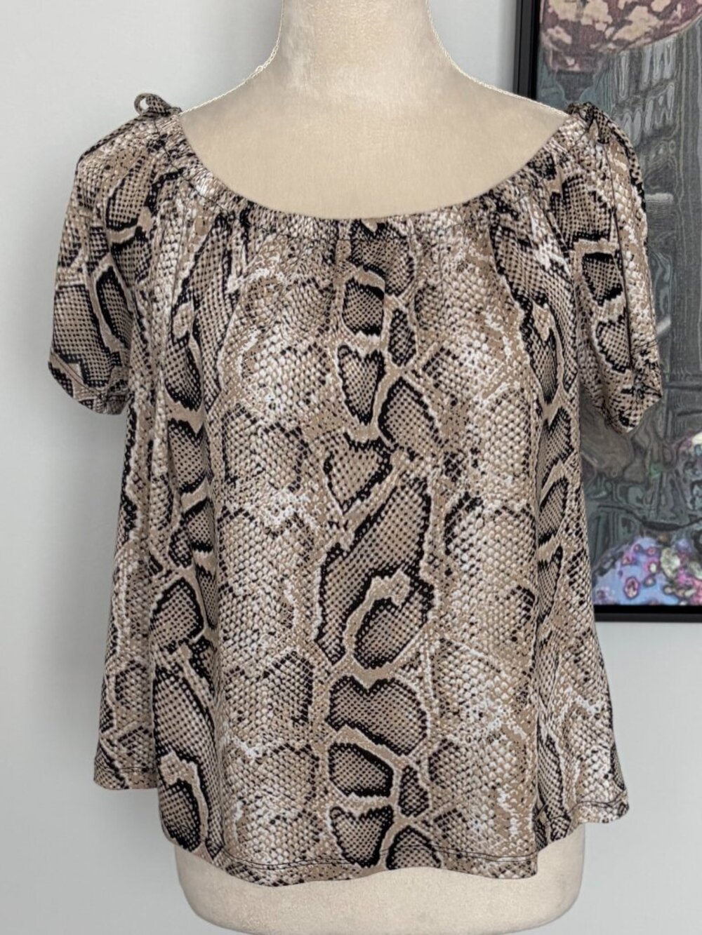 Michael Kors Snakeskin Print Top M